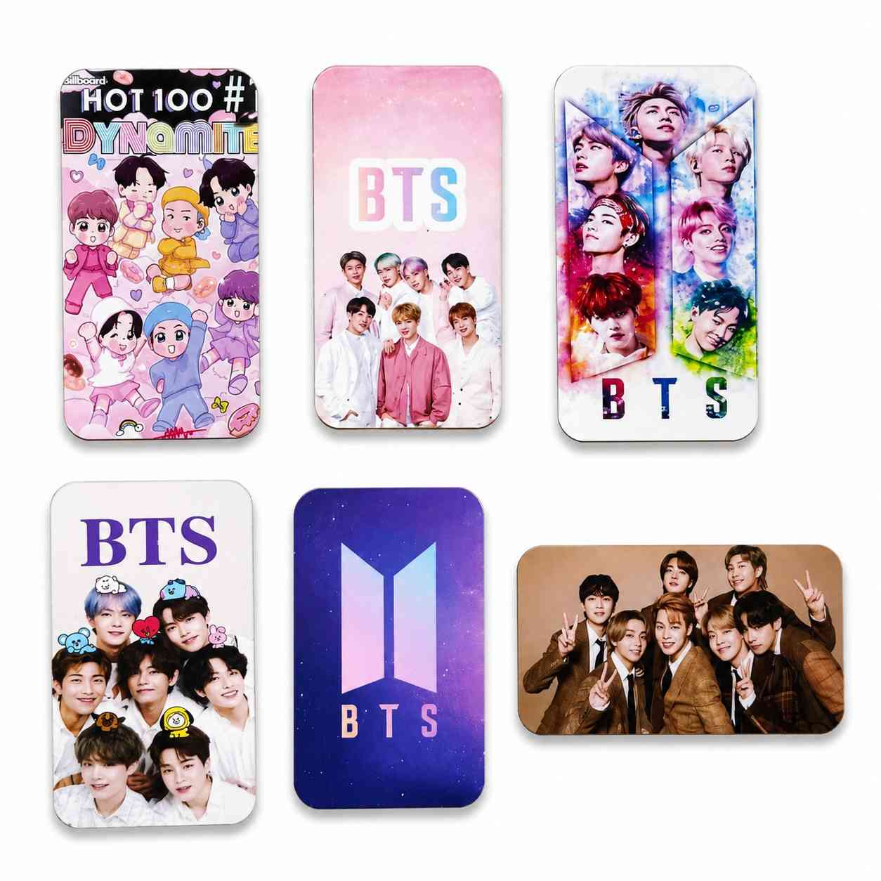 BTS Fridge Magnet Set of 6 | RM Jin SUGA j-hope Jimin V Jung Kook K-Pop Magnetic Fridge Magnets | Glossy Decorative Refrigerator Magnets