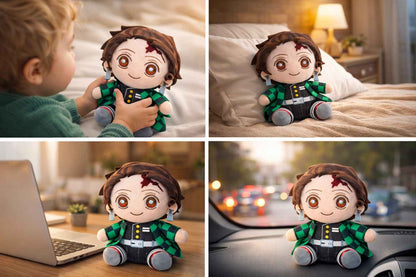 Tanjiro Kamado Inspired Plush Toy 20 CM – Demon Slayer Anime Soft Stuffed Doll | Cute Gift for Kids, Boys, Girls & Anime Fans
