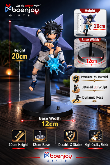 Naruto -Naruto Anime Action Figure Sasuke Style – 20cm Collectible PVC Statue with 12cm Base | Premium Anime Figurine for Desk Decor for Boys , Girls and Collectors