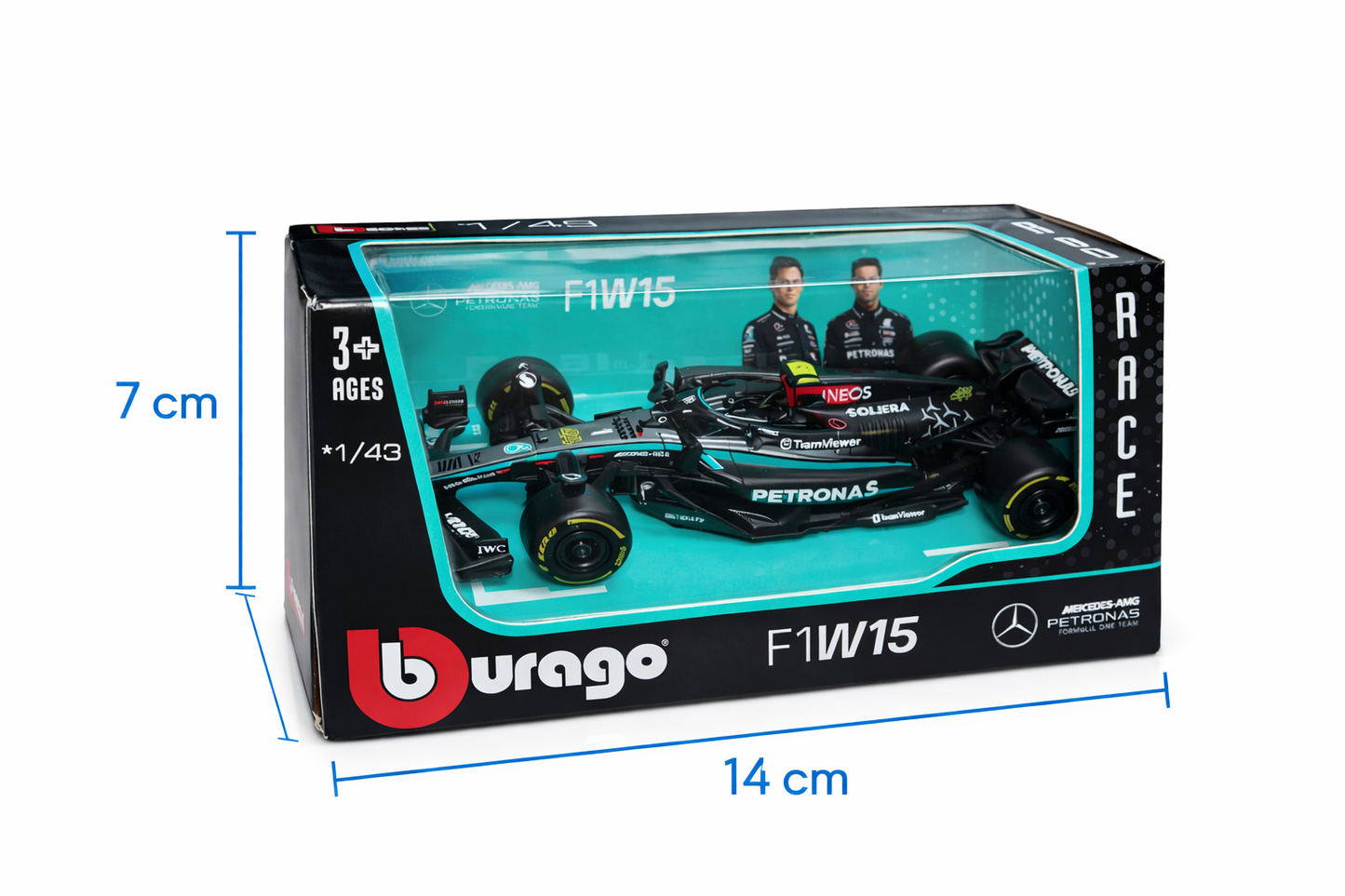 Mercedes AMG Petronas F1 W15 #44 Diecast Model Car 1:43 Scale | Bburago Formula 1 Toy Car