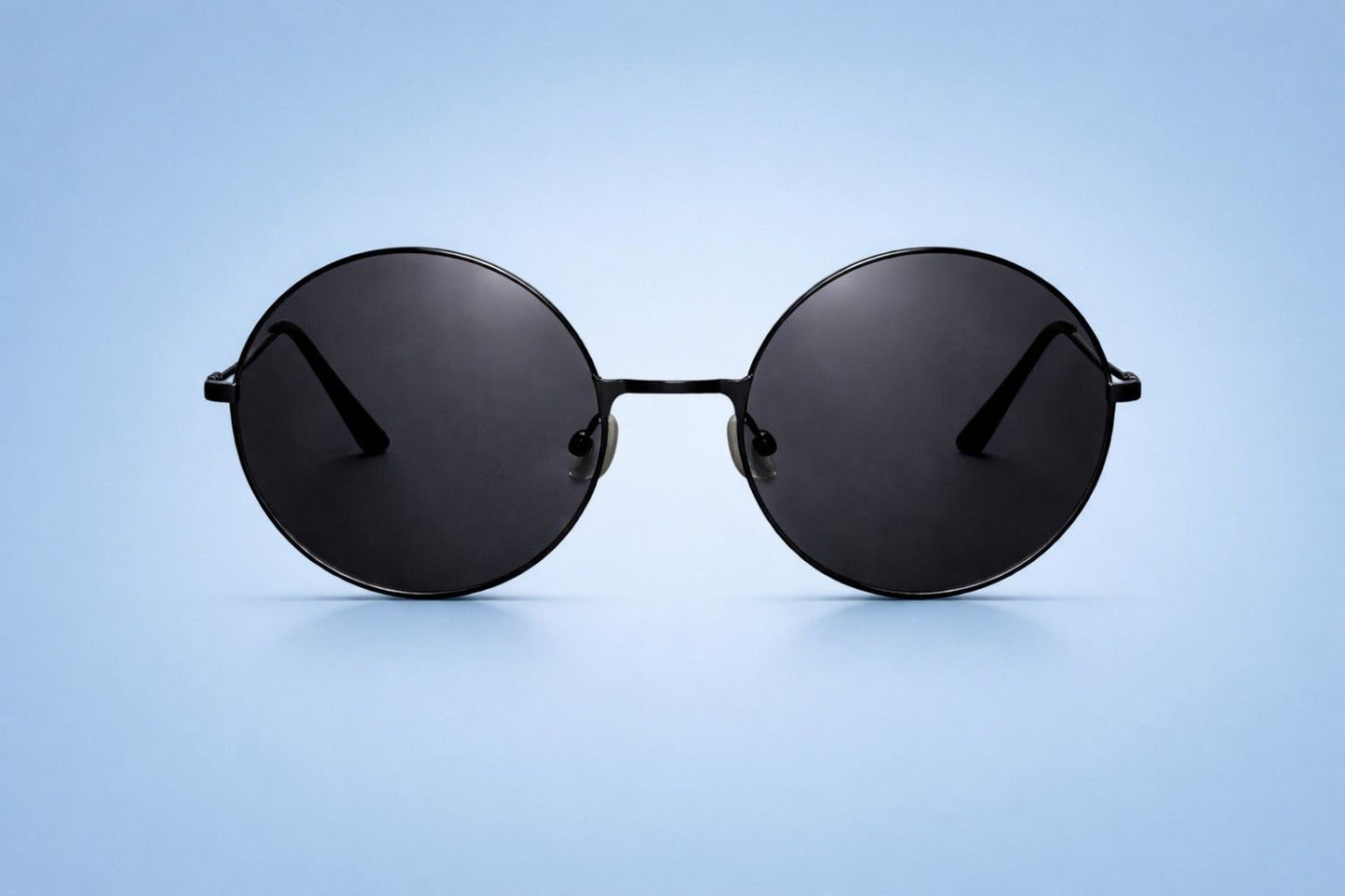 Round Black Sunglasses for Men & Women | UV Protection Stylish Metal Frame Sunglasses | Lightweight Retro Fashion Goggles