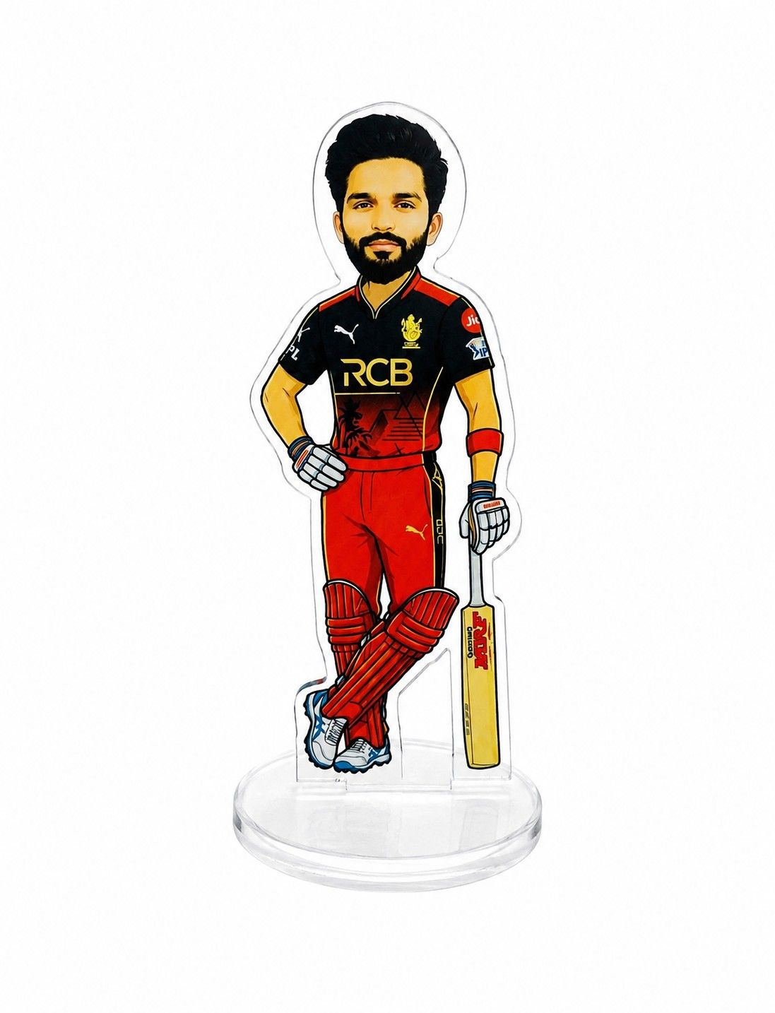 Rajat Patidar Acrylic Standee for RCB Fans | Royal Challengers Bengaluru Cricket Player Collectible | 15cm Premium Acrylic Figure | Desk Decor, Car Dashboard Accessory, Gift for Cricket Lovers