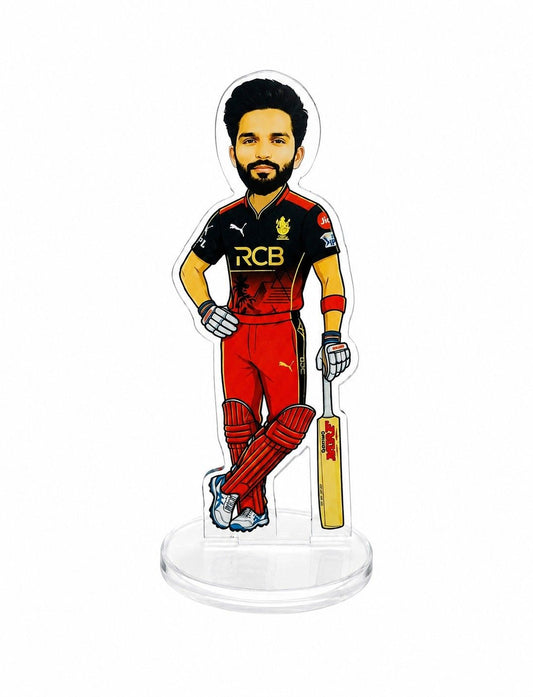 Rajat Patidar Acrylic Standee for RCB Fans | Royal Challengers Bengaluru Cricket Player Collectible | 15cm Premium Acrylic Figure | Desk Decor, Car Dashboard Accessory, Gift for Cricket Lovers