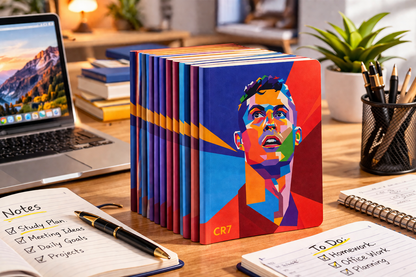 CR7 Notebook Set of 10 A5 Size | 100 Pages Premium Quality Notebooks | Smooth Writing Journal | School Office Study Notebook Set