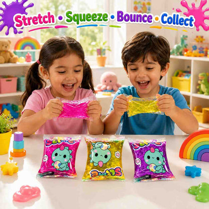 Slime Bags for Kids & Teens Random 4 PCS | Colorful Stretchy Squishy Slime Pack | Individually Packed Sensory Stress Relief Toy | Party Favor, Return Gift & Birthday Gift