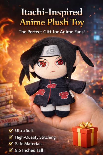 Itachi Inspired Anime Plush Toy – 8.5 Inch Soft Stuffed Doll | Premium Quality Anime Gift for Kids & Naruto Fans