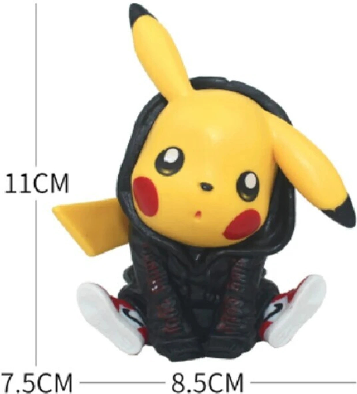 Pikachu Figurine with Hoodie – Cute Cartoon Pikachu Mini Collectible Toy for Desk, Car Dashboard & Room Decoration