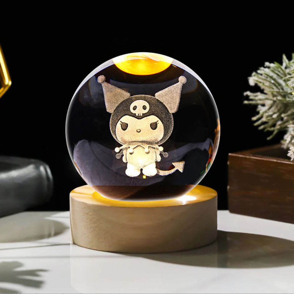 Kuromi Crystal Lamp | Whimsical Sanrio-Inspired Decor