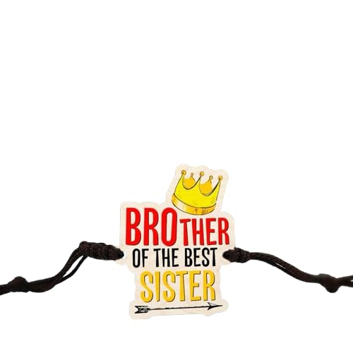 Brother Of The Best Sister | Premium Wooden Rakhi | Handmade Paper Packing | Soft Nylon Thread | Size - 4 x 3 cm
