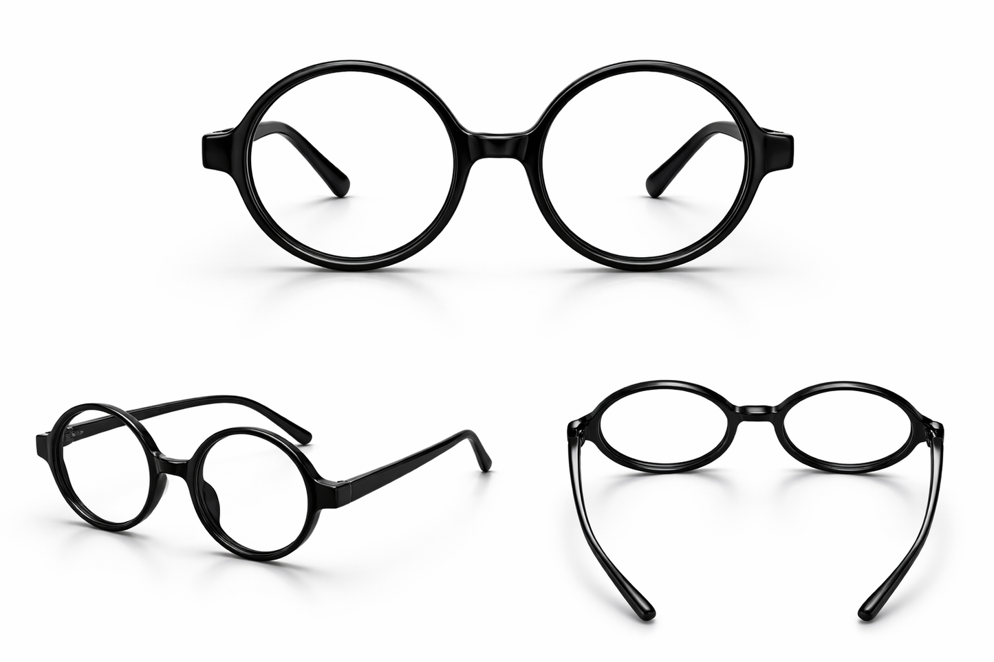 Classic Round Black Eyeglasses for Men & Women | Lightweight Stylish Frame | Unisex Fashion Glasses