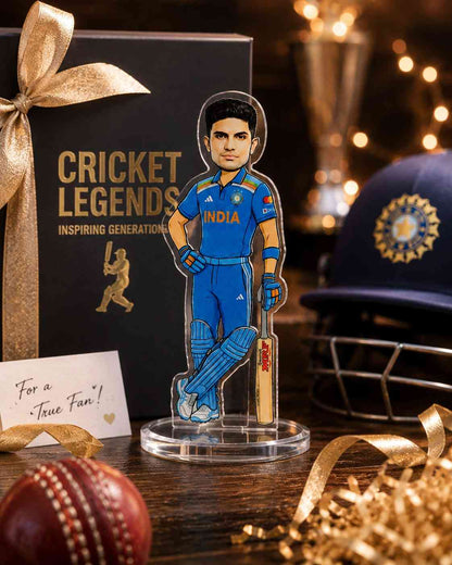 Shubman Gill India Cricket Team Acrylic Standee 15cm | Premium Collectible Desk Decor for Cricket Fans | Gift for Men, Boys & Sports Lovers