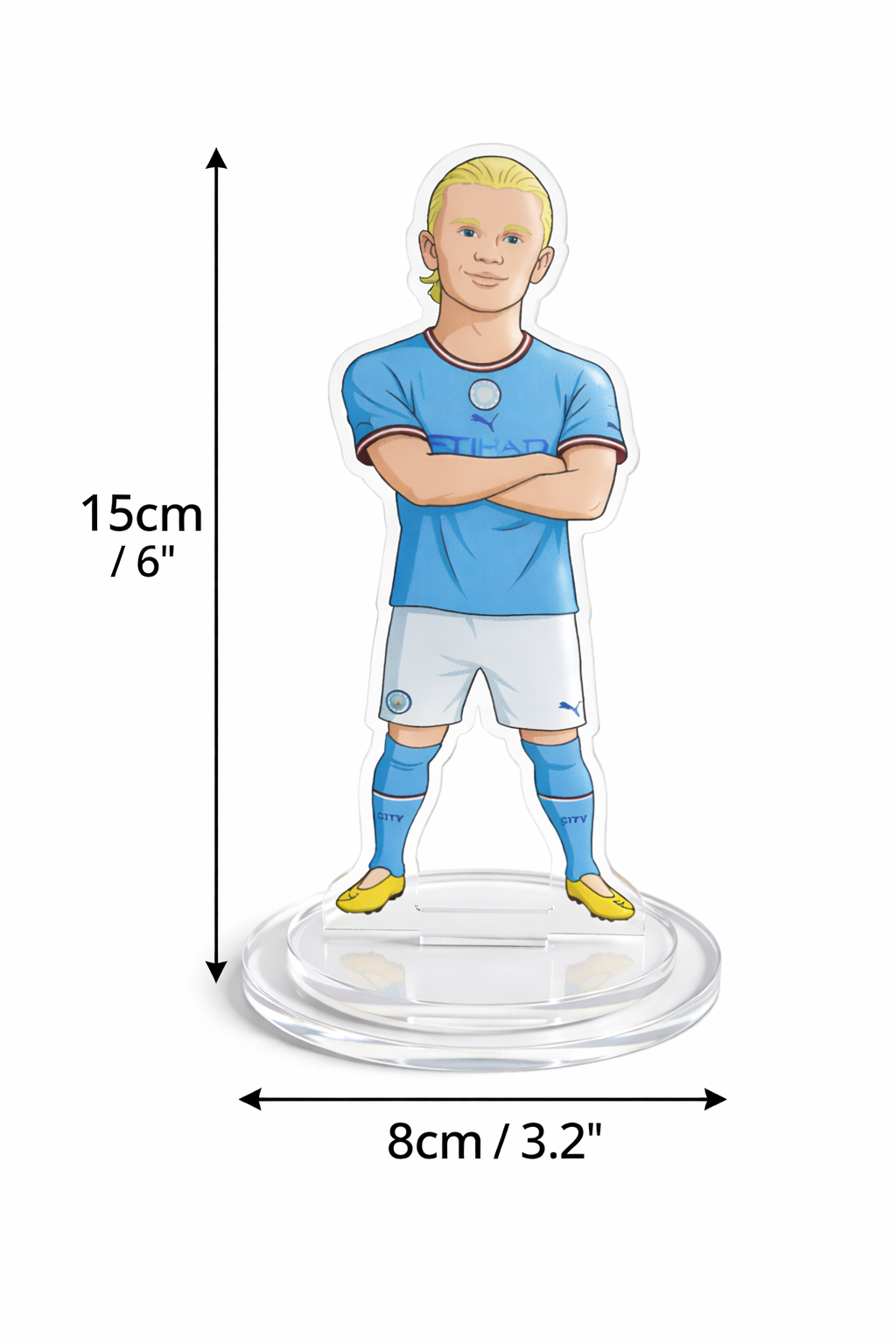 Football Player Acrylic Standee 15cm – Christopher Holroyd Cartoon Figure | Premium Transparent Desk Decor | Sports Fan Gift | Office & Room Decoration | Birthday Gift for Boys & Football Lovers