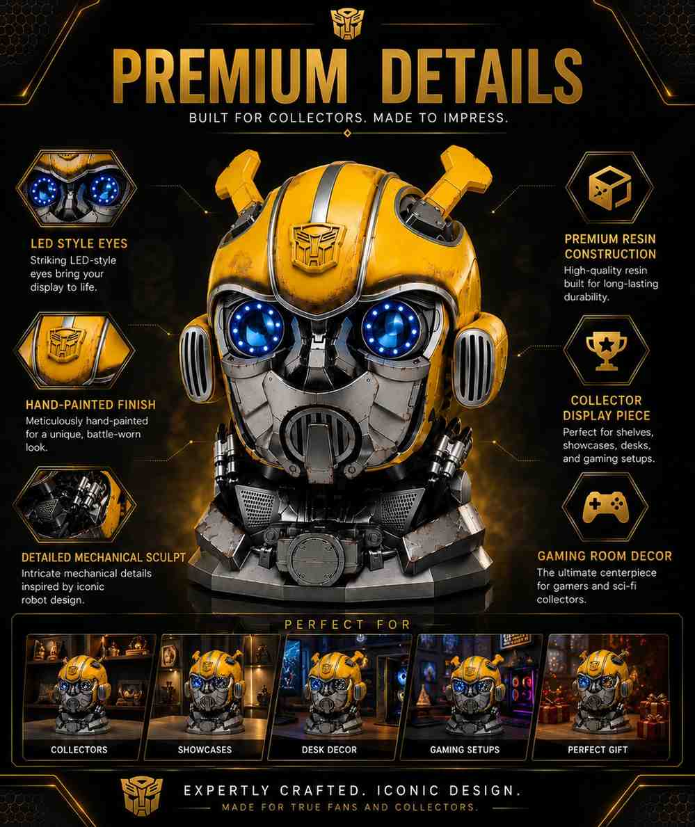 Transformers Bumblebee Wearable Helmet | LED Light-Up Eyes | Premium Collector Edition ( COD NOT AVAILABLE)