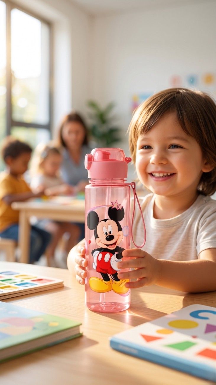 Water Bottle 1 Pc | Superhero, Princess, Cartoon Mouse Design | Leakproof | BPA Free 500ml