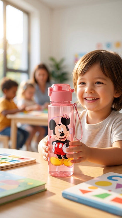 Water Bottle 1 Pc | Superhero, Princess, Cartoon Mouse Design | Leakproof | BPA Free 500ml