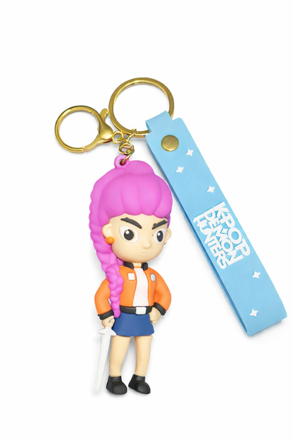 K POP Demon Hunters Key Chain Set of 4 Demon Character Keychains – Rumi, Mira, Zoey & Luna | Cute Anime Key Ring for Girls | Rubber Pendant Bag Charm | Stylish Gift for Kids & Women Random charactors