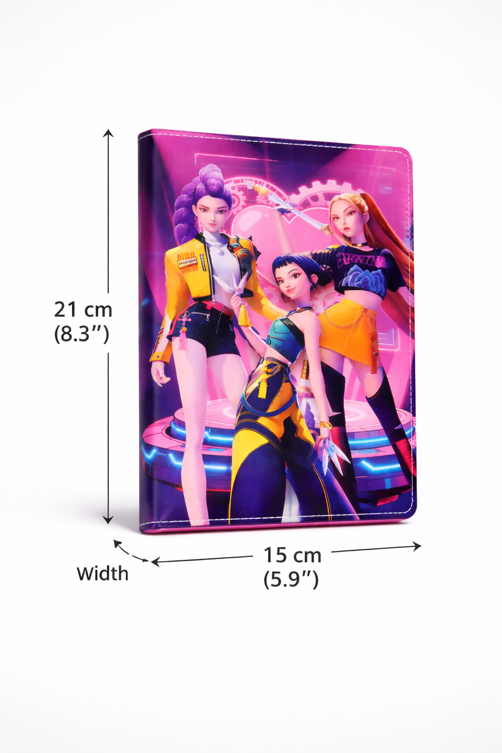 K Pop Demon Hunters Spiral Notebook A5 Size | Hard Cover Single Line Ruled Journal | Writing Diary for Students | School Office College Use | Birthday Gift (Pink)