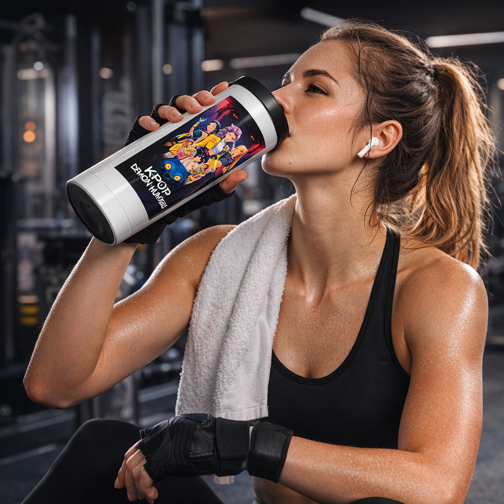 Demon Hunter Printed Tumbler with Leakproof Lid | Inner Stainless Steel Travel Mug | Durable Plastic Body | Demon Hunter Design Cup for Coffee, Tea & Cold Drinks 500ml