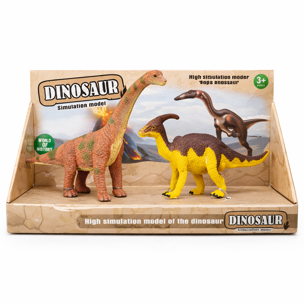 Dinosaur Simulation Model Set – Realistic Brachiosaurus & Parasaurolophus Figures | High-Detail Educational Toy for Kids & Collectors