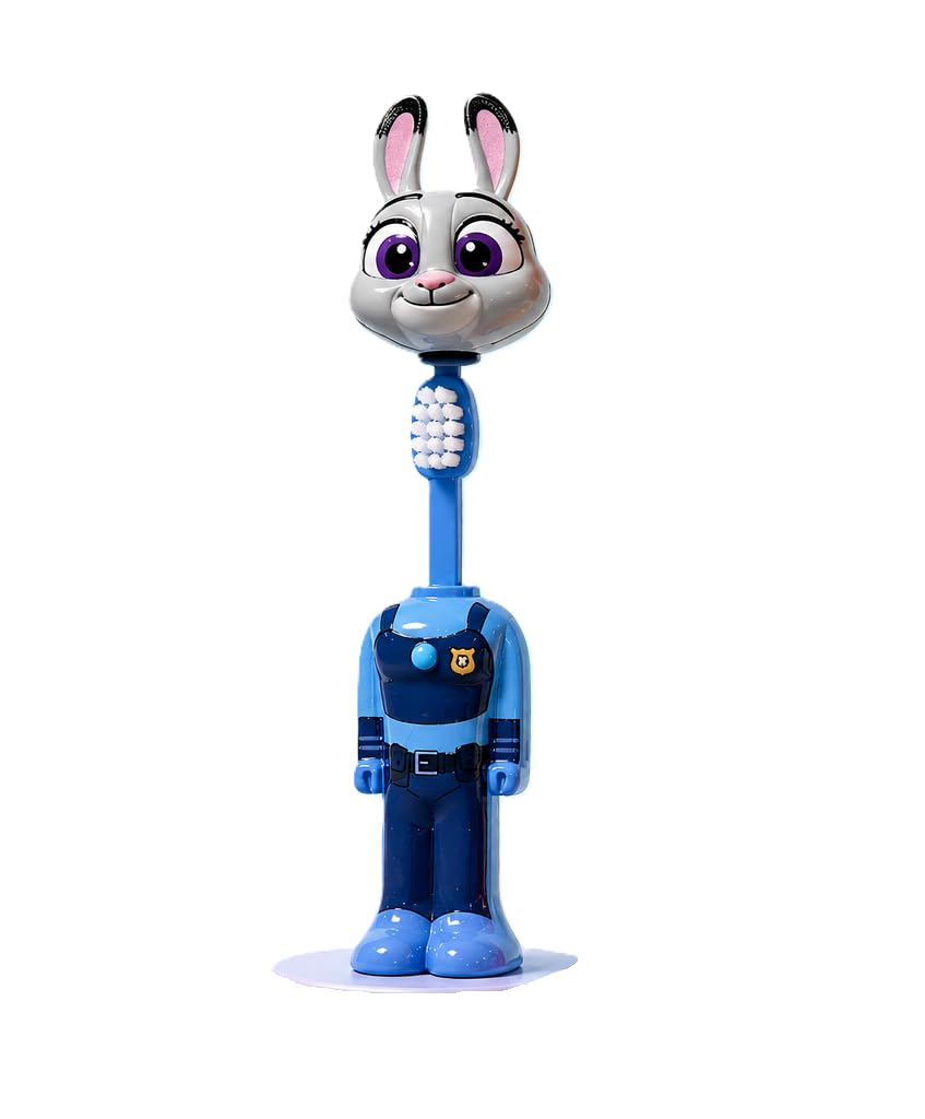 Zootopia Judy Hopps Kids Toothbrush with Protective Cap | Cute Rabbit Character Soft Bristle Travel Toothbrush for Kids | Portable Cartoon Toothbrush