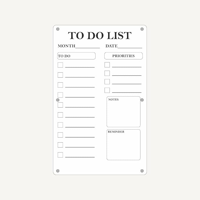 Magnetic Whiteboard Weekly Planner & to Do List | Double Sided Dry Erase Board