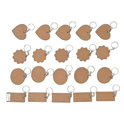 MDF Wood Sheet Craft - Plain Multi for Painting Wooden Sheet Craft - Set of 20-for Decoupage MDF Plains, Resin Art Work & Decoration