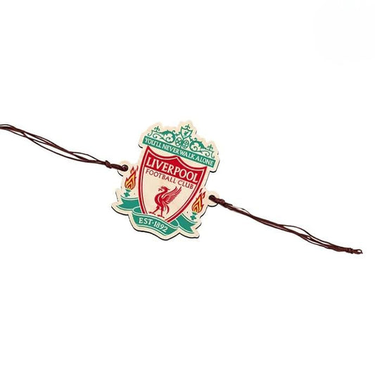 Liverpool Football Club | Premium Wooden Rakhi | Handmade Paper Packing | Soft Nylon Thread | Size - 4 x 3 cm