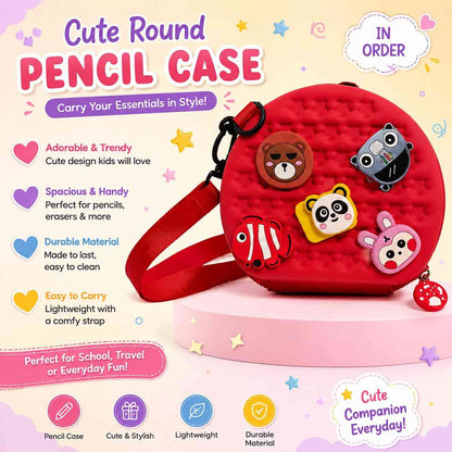 Cute Mini Purse for Little Girls | Round Crossbody Sling Bag | Soft Silicone Coin Purse | Kids Shoulder Bag | Random 1 Piece