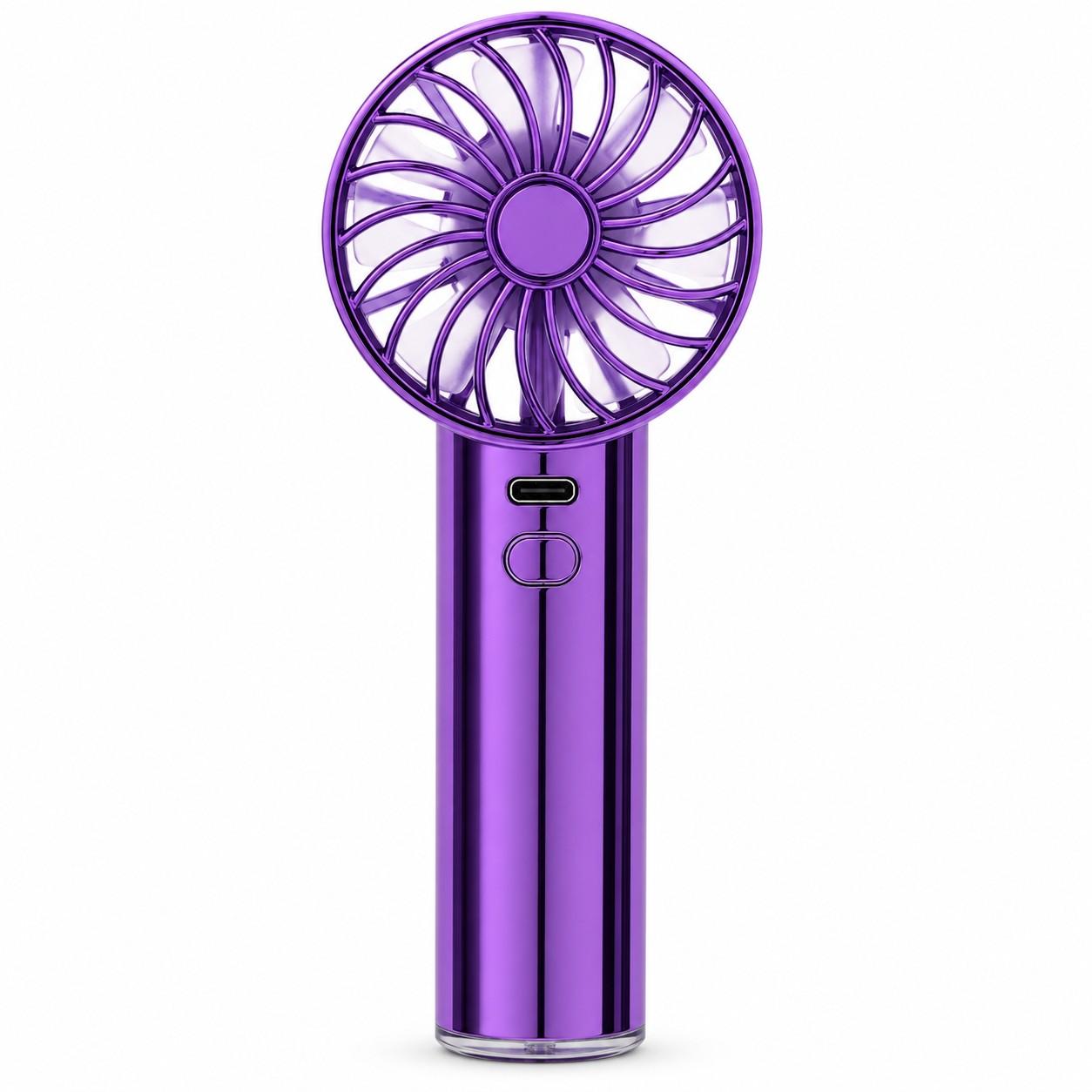 Portable Rechargeable Spray Fan with Mist – USB Mini Handheld Cooling Fan, Metallic Purple (RANDOM 1 PCS)