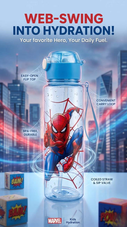 Water Bottle 1 Pc | Superhero, Princess, Cartoon Mouse Design | Leakproof | BPA Free 500ml
