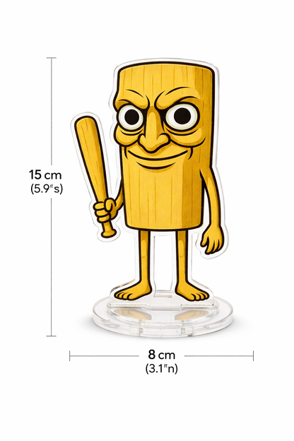 Tung Tung Sahur Acrylic Standee | Cartoon Character Desk Decor with Acrylic Base | Cute Mini Figurine for Office, Gaming Setup & Home | Unique Gift Item (15 cm)