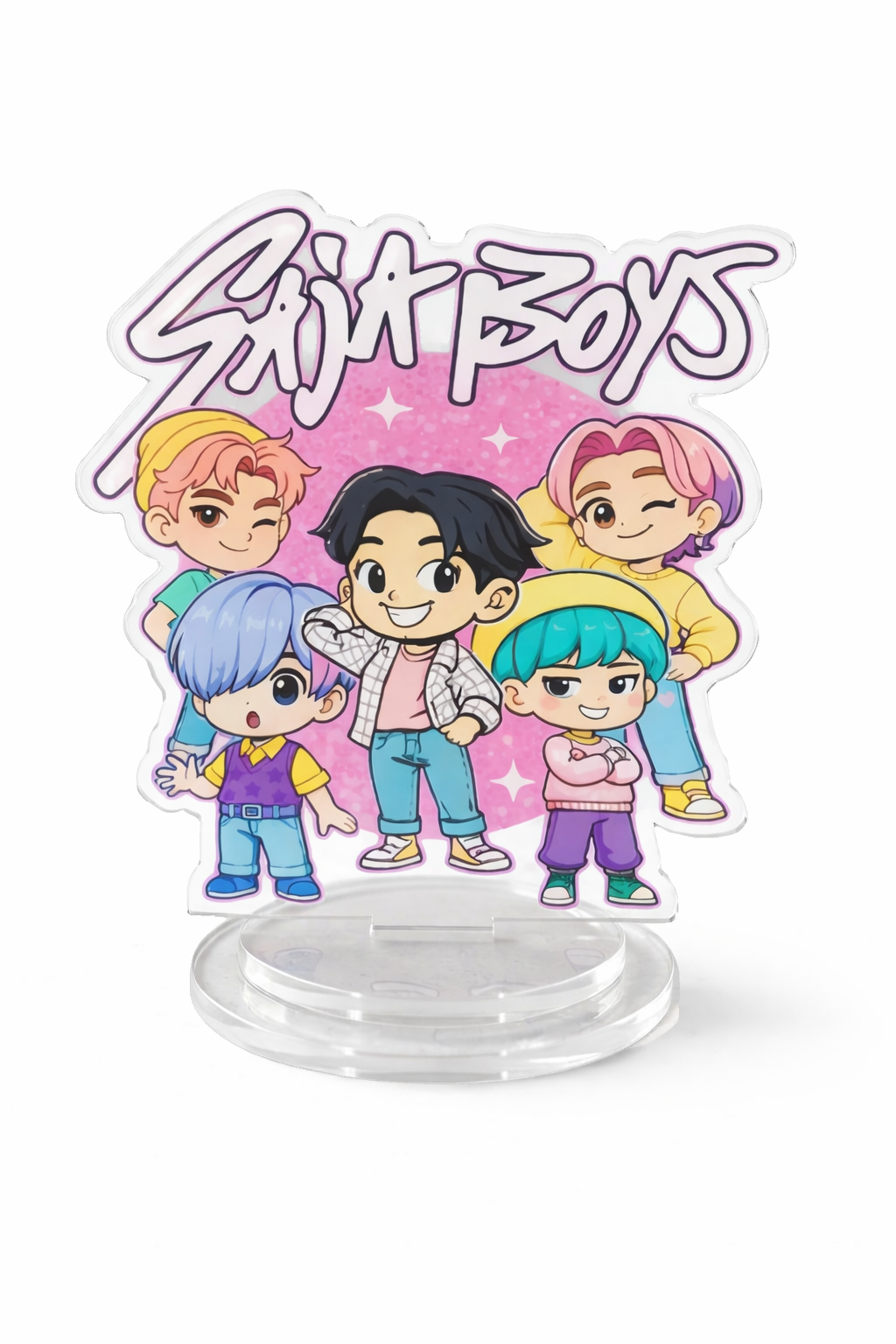 Saja Boys Demon Hunter Acrylic Standee – Cute Cartoon Anime Desk Decor | Premium Acrylic Figure | Gift for Kids, Friends & Collectors | 15cm