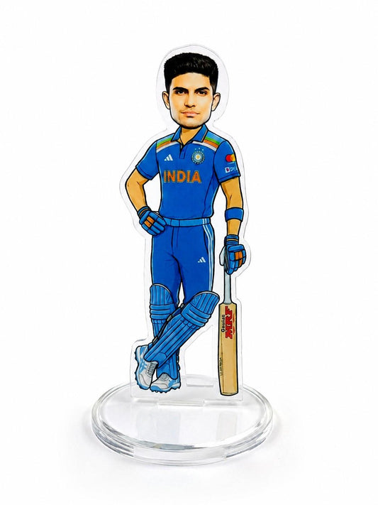 Shubman Gill India Cricket Team Acrylic Standee 15cm | Premium Collectible Desk Decor for Cricket Fans | Gift for Men, Boys & Sports Lovers
