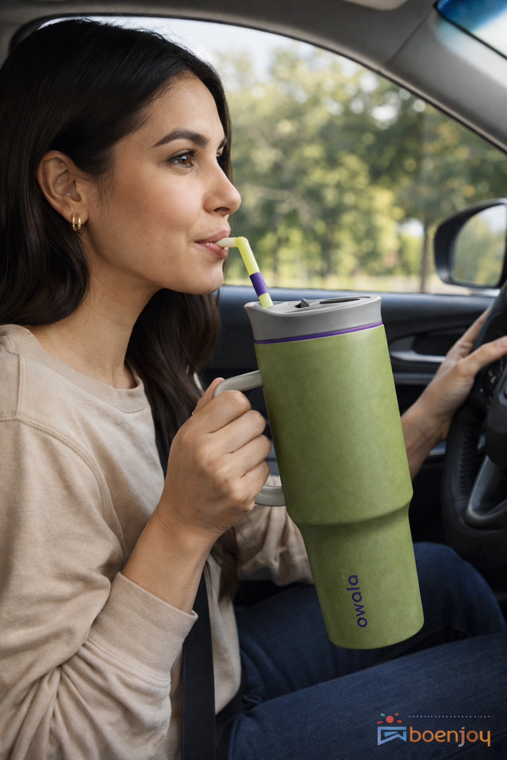 Insulated Tumbler Mug with Handle & Straw | Leakproof BPA Free Travel Coffee Cup | Hot & Cold Drink Tumbler 1185ML