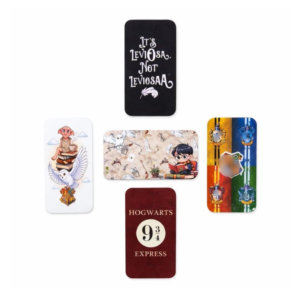 Harry Potter Fridge Magnets Set of 5 | Rectangular Character Magnets | Decorative Kitchen, Whiteboard, Locker Accessories | Strong Magnetic for Kids & Home Dcor (12x7 cm)