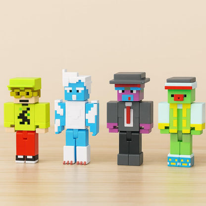 Minecraft Building Block Set for Kids, 4 Pcs Mini Figures Play Set, Action Figures | Creative Building Toys for Boys & Girls Age 6+ (Style A)