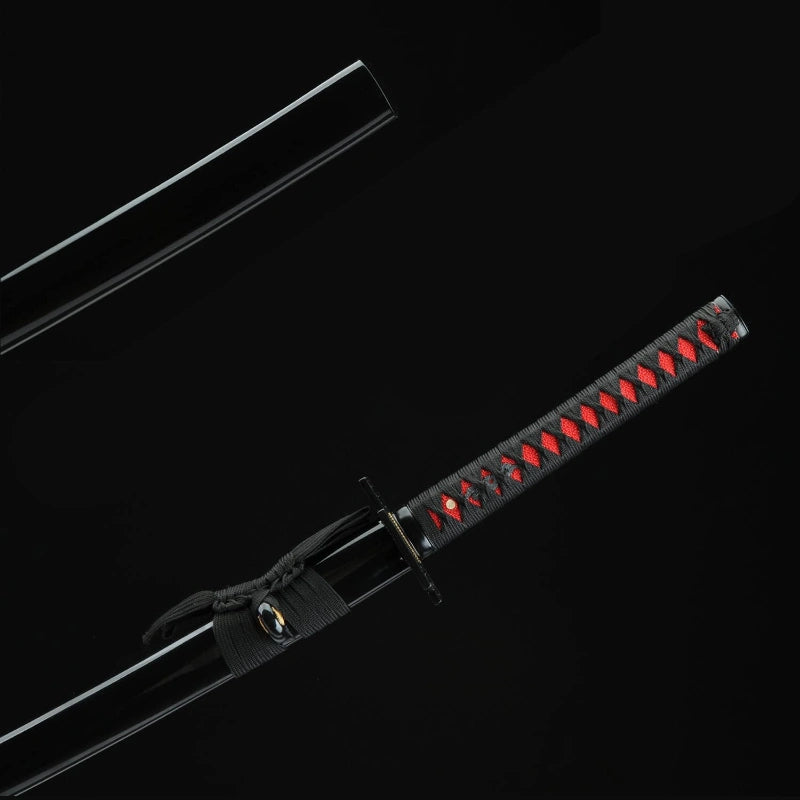Katana Sword 101CM – Black Samurai Sword with Scabbard | Ichigo Cosplay Sword for Anime Fans, Halloween Costume & Collectors(ICHIGO)