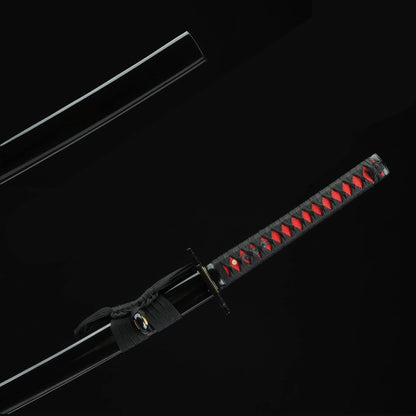 Katana Sword 101CM – Black Samurai Sword with Scabbard | Ichigo Cosplay Sword for Anime Fans, Halloween Costume & Collectors(ICHIGO)