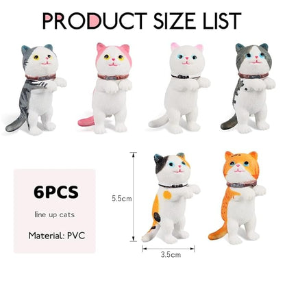 Cat Miniature Figures set of 6