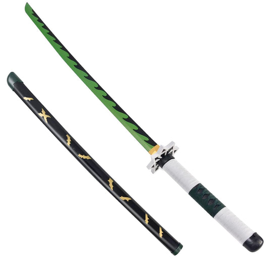 Tanjiro Green Anime Katana Sword Toy for Kids – Samurai Sword with Scabbard | Tanjiro Green Blade Ninja Cosplay Sword for Halloween Costume, Role Play & Anime Fans (104 cm)