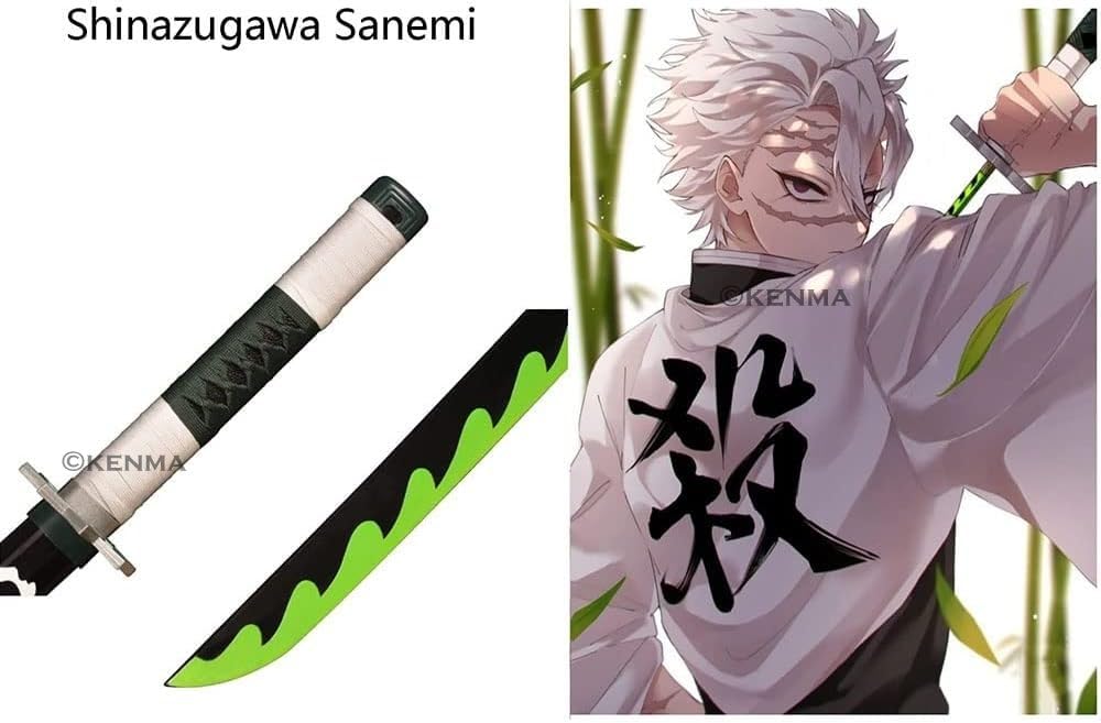Tanjiro Green Anime Katana Sword Toy for Kids – Samurai Sword with Scabbard | Tanjiro Green Blade Ninja Cosplay Sword for Halloween Costume, Role Play & Anime Fans (104 cm)