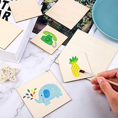 MDF Wood Sheet Craft - Plain Multi for Painting Wooden Sheet Craft - Set of 20-for Decoupage MDF Plains, Resin Art Work & Decoration