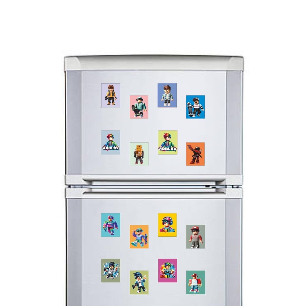 Roblox Kids Fridge Magnet Set, Refrigerator Magnets | Fun Collectible Gift & Home Décor (Pack of 20) 4x5 cm