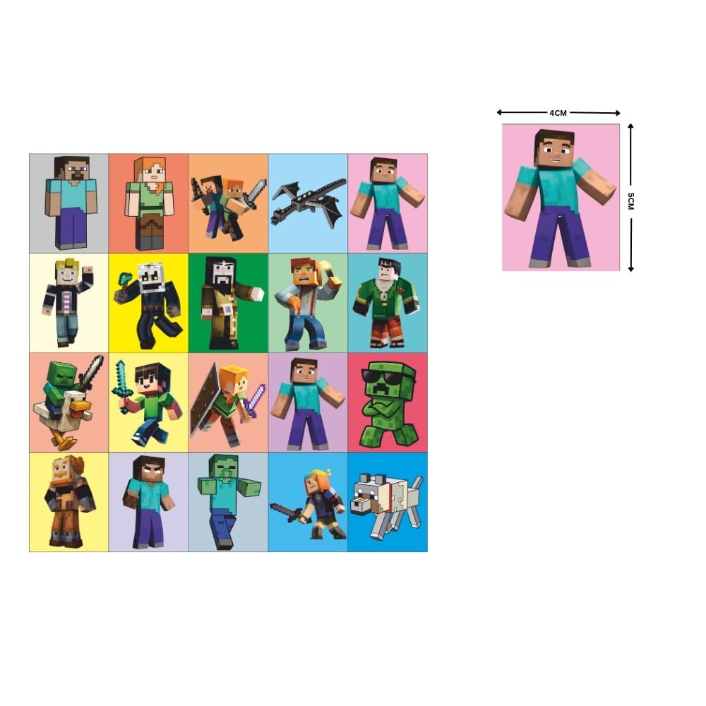 Minecraft Kids Fridge Magnet Set, Refrigerator Magnets | Fun Collectible Gift & Home Décor (Pack of 20) 4x5 cm
