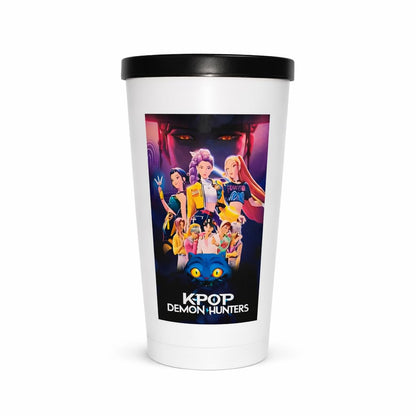 Demon Hunter Printed Tumbler with Leakproof Lid | Inner Stainless Steel Travel Mug | Durable Plastic Body | Demon Hunter Design Cup for Coffee, Tea & Cold Drinks 500ml