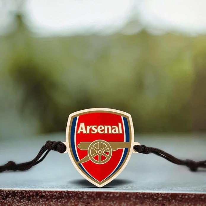 Aesanal football club | Premium Wooden Rakhi | Soft Nylon Thread | Size - 4 x 3 cm
