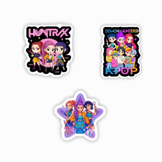 Demon Hunter MDF Wood Fridge Magnet Pack of 3 | Character Design | Strong Refrigerator Magnets | Anime & K-Pop Fan Collectible Decor (Star)