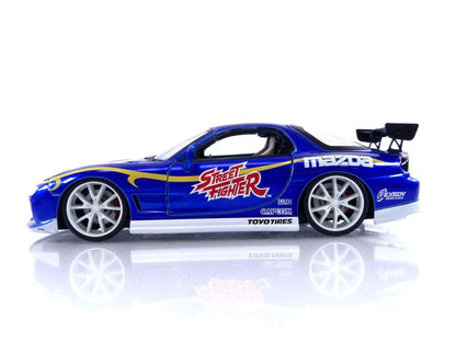 Jada Street Fighter 1:24 1993 Mazda RX-7 Die-Cast Car & 2.75" Chun-Li Figure, Toys for Kids and Adults(COD NOT AVAILABLE)