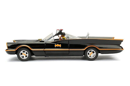 Jada Toys 98259 1966 Classic TV Series Batmobile With Batman And Robin Figures 1/24 Scale Diecast Model, Multicolor ( COD NOT AVAILABLE)