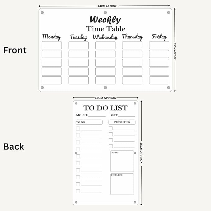 Magnetic Whiteboard Weekly Planner & to Do List | Double Sided Dry Erase Board